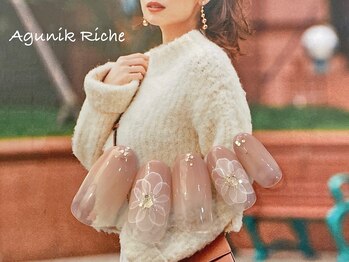 アグニークリッシェ(Agunik Riche)/【水彩フラワーネイル】