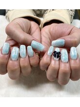 はあとねいる 宇都宮御幸ヶ原店/マーブルりぼんネイル