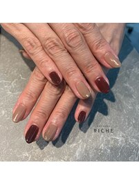 大人の秋色ボルドーネイル
