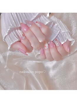 ポポ(popo)/バレンタインネイル☆