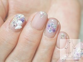 紫陽花とてるてる坊主のネイル