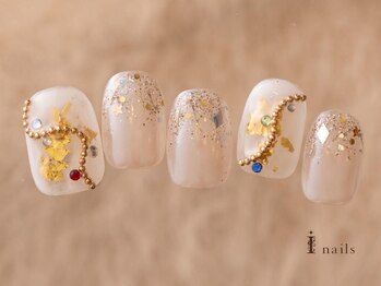 オーナメントゴールドネイル