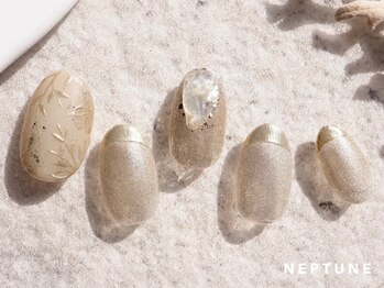 ネプチューン ネイルアンドアイラッシュ 二子玉川店(NEPTUNE)の写真/自爪に優しいパラジェル使用【写真デザイン¥8980】繊細な手描きアートもお任せ♪《二子玉川駅徒歩2分》