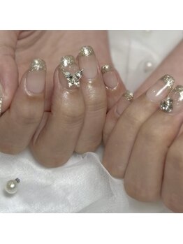 レイリーネイル(Reilly nail)/那覇ネイル/ラメフレンチ