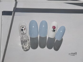 アンドラッシュ アンドネイル 本郷三丁目駅前店(and lash/and nail)/シンプル全体アート/ベーシック