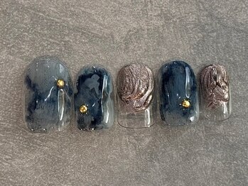 カラネイル 南森町店(calla nail)/インク　ニュアンス　ブルー