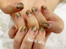 ネイルズアリー 立川店(Nails ally)/塗りかけART×カーキ