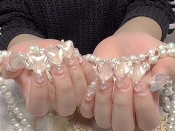 モアネイル 新宿/ハートネイル/持ち込み/クリア