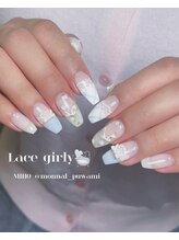 リアンド(Li&)/レース×花ネイル