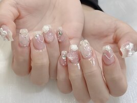抜け感チークキルティングネイル