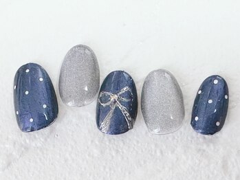 ビューティーネイルサロン クリアーズ(Clears)/【リボン&ドットネイル】