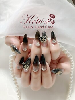 コト(KOTO)/黒グラデーション/蝶々パーツ