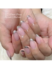 ガラスフレンチネイル☆