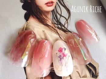 アグニークリッシェ(Agunik Riche)/【押し花ネイル】