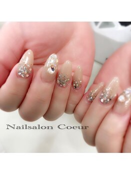 ネイルサロン クール(Nailsalon Coeur)/ベージュ ストーンネイル