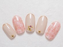 シックネイル(CHIC nail)/ピンク ツイードネイル