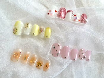 ネイルビューティーサロン パンドーラ 川西店(nail beauty salon Pandora)の写真/【オリジナルアート2本付】カラグラ、ラメグラ、ワンカラー、フレンチが馴染みやすい☆カラー変更もOK！