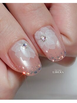 たらしこみフラワー 桜ネイル