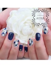 ネイルアンドアイラッシュ アウラ(AURA)/☆ハンド・ネイビー☆