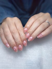 チークxハートネイル