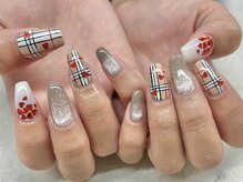 ネイルサロン ドゥ(Nail Salon Doux)/（平田）ハートチェックネイル