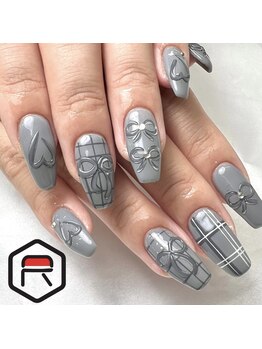 東海最大級ネイルサロン by レディスペネイル 名駅店/ぷっくりリボンネイル