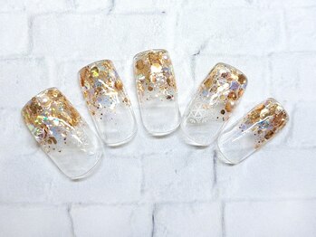 アルセア 上野御徒町店(Alcea)/ラメグラデ 雪の結晶