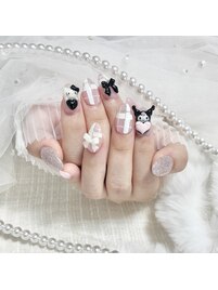 キティ×クロミ推しキャラネイル