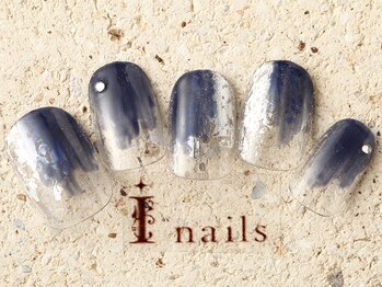 アイネイルズ 町田店(I nails)/塗りかけホイルネイビー 6480円