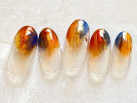 秋色メタリックネイル新規¥6,160
