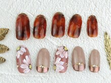 ネイルサロンアンドスクール ミュー(Nail Salon & school mieux)/べっ甲＆フラワーデザイン