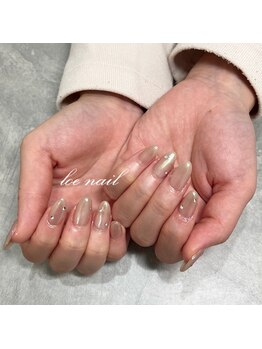 ロエネイル(loe nail)/ホワイトミラーネイル