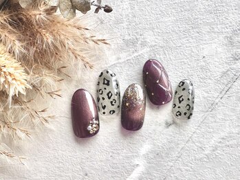 ジーシーネイル(G C nail)/leopard×quilting