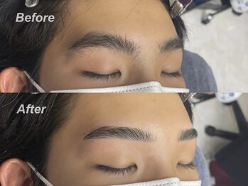 メンピカ 新宿の写真/眉で第一印象は変わる！美容師免許保持者のデザイン眉×他ケアも同時に叶う、忙しい男のためのタイパ美容◎