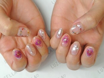 ルズ エラ プライベートネイルサロン(Luz ella private nail salon)/たらしこみ水彩画ネイル(90min)