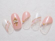 シックネイル(CHIC nail)/斜めフレンチデザイン