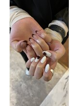 Mネイルアンドカフェ シェレステ/ボルドー×ハート