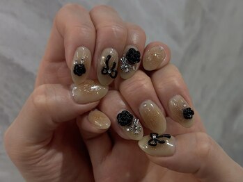 ブラウンチークネイル