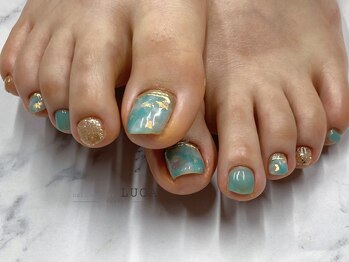 ネイルアトリエルカ(nail atelier LUCA)/M-335 ターコイズマーブルネイル