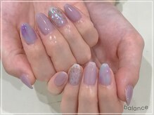 バランス 泉中央店(balance)/ふんわりパープル×シェルネイル