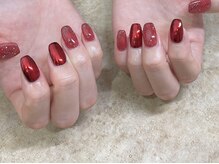 トランク ネイル(trunc nail)/冬フラッシュ×ミラーネイル