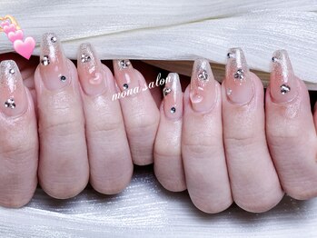 モナサロン(Mona salon)/チークネイル オレンジ ハート