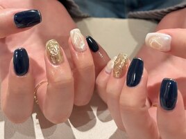 ミラーアートニュアンスネイル