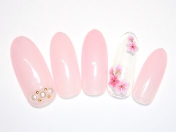 ワンネイル(ONE NAIL)/＃桜＃春＃お花＃パール