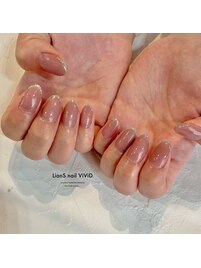 ワンカラー+ラメライン