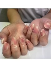 アクアマリン(AQUAMARINE)/桃ネイル