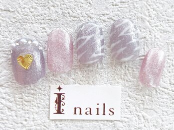 アイネイルズ 梅田店(I nails)/ゼブラ柄ハートパール¥9200