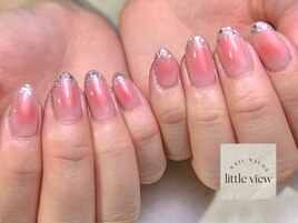 ・チーク×ラメフレンチ