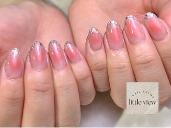 リトルビュー(little view)/・チーク×ラメフレンチ