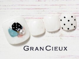 ドット×パール×塗りかけフット